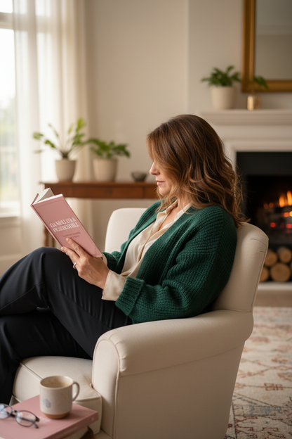 Donna di lato in poltrona